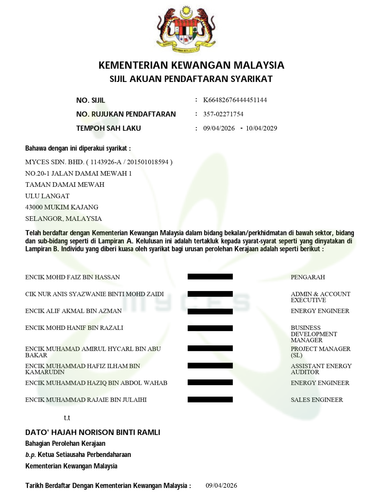 Perakuan Pendaftaran Syarikat